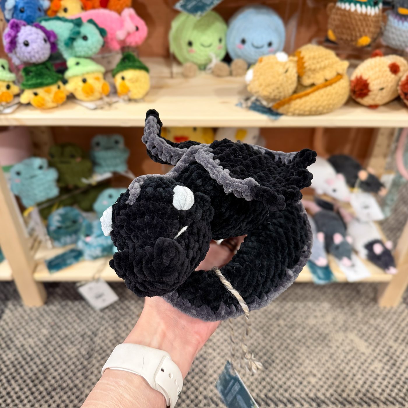 Handmade crochet dragon plushie by BubbleCatCrochet